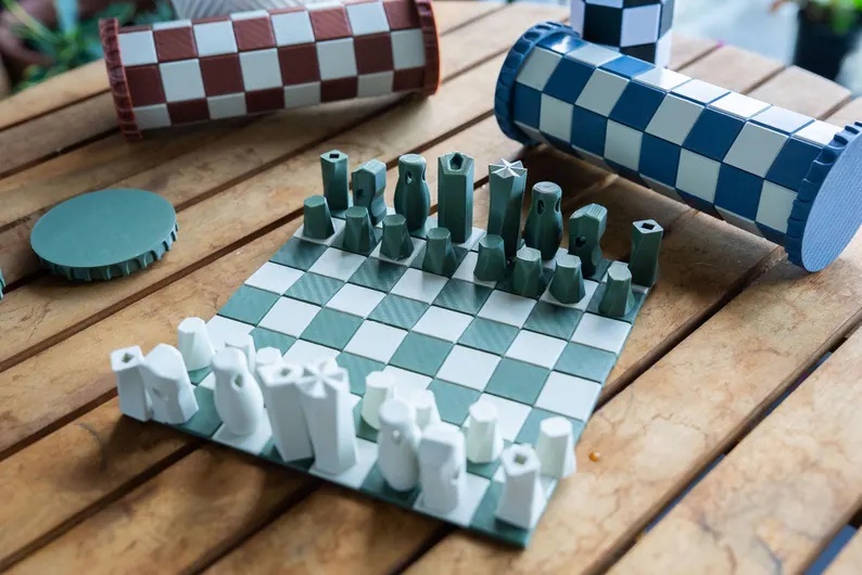 Juego de ajedrez geométrico de diseño