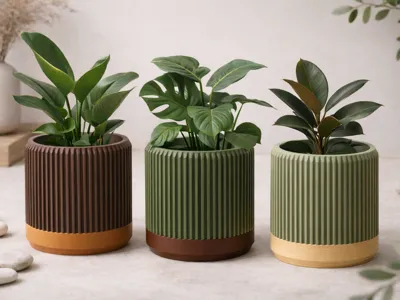 Macetas geométricas decorativas impresas en 3D