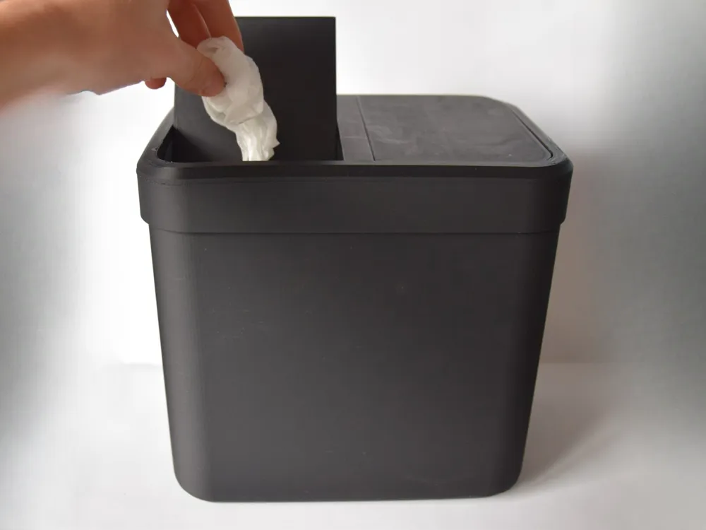 Papeleras de escritorio y cubos de diseño en 3D